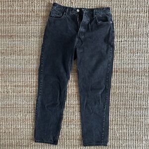 Zara Distressed Black High Waisted Jeans